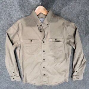 Tan Mens Medium Carhartt Lt Weight Cotton Canvas Shirt